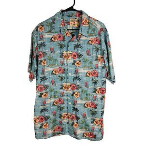 Vintage Men's Redhead Hawaiian Shirt L 100% Cotton Floral Design